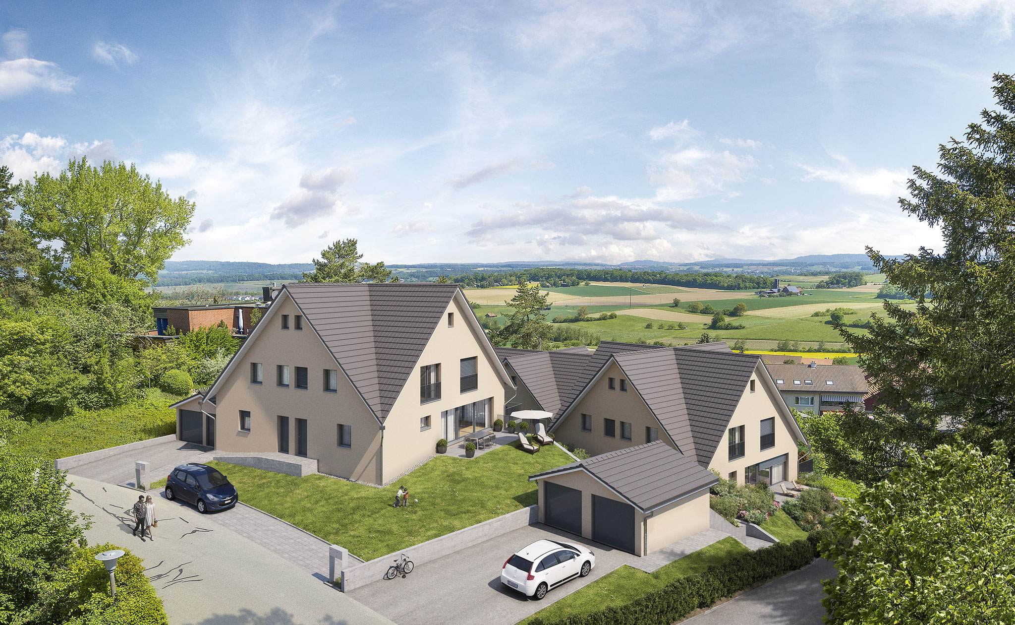 Visualisierung Seite Oberes Büel REBWEG Humlikon